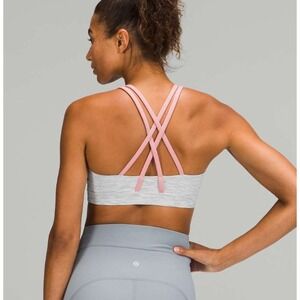 Lululemon Energy Bra *Medium Support, B–D Cups Grey Pink Size 12